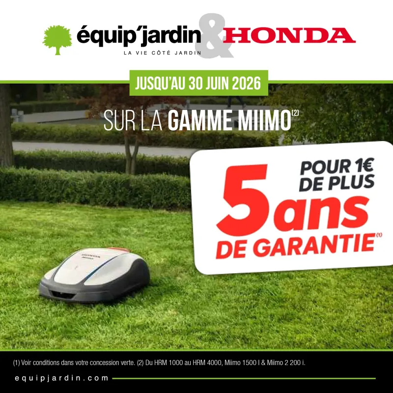 5 ans de garantie sur la gamme de robots tondeuses Honda Miimo