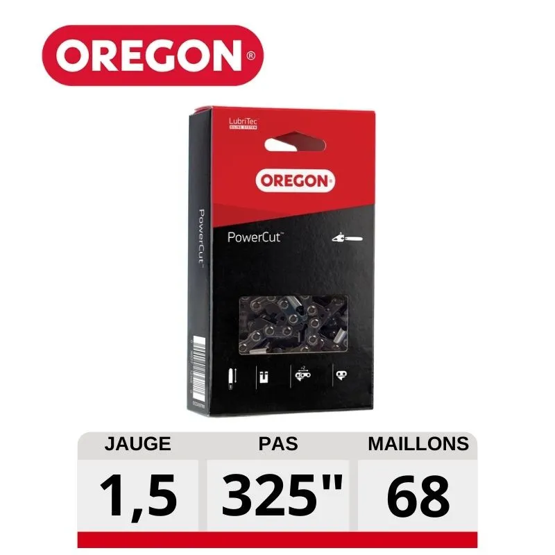 Chaine tronconneuse Carrée 68 dents Powercut .325", 1.5mm OREGON 21LGX