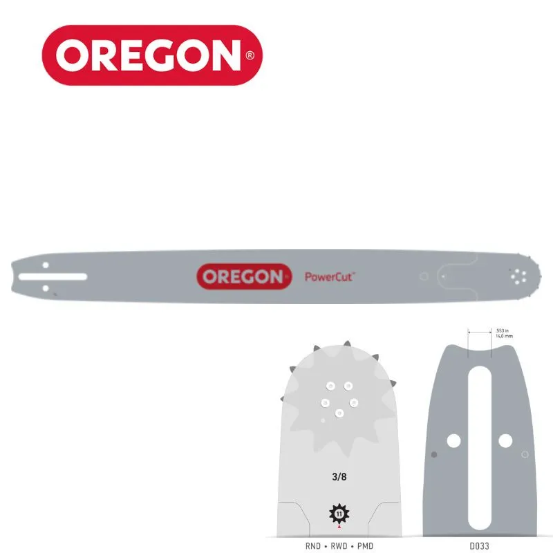 Guide chaine Oregon tronçonneuse Dolmar, Makita 3/8", 058" 208RNDD033