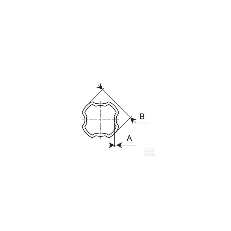 Tube profilé intérieur SFT SH/S0, 4 angles, diamètre 61,7 x 50,2 x 5,75 mm, longueur : 3 000 mm