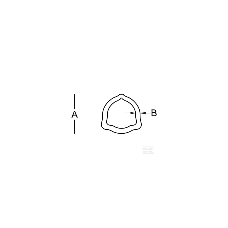 Tube profilé extérieur 4, triangulaire, diamètre 43,5 x 37,3 x 3,1 mm, longueur : 3 000 mm