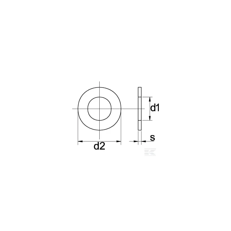 Rondelle M6x12x1,6mm, Acier zingué DIN 125a Kramp