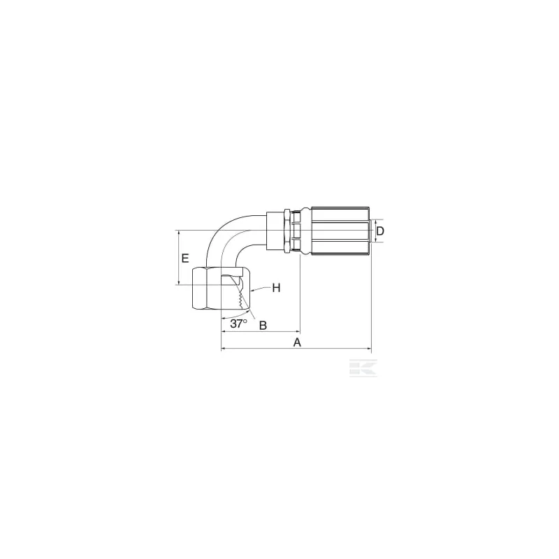 Racc. à sertir DN19-1"5/16 JIC 90°