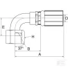 Racc. à sertir DN19-1"5/16 JIC 90°