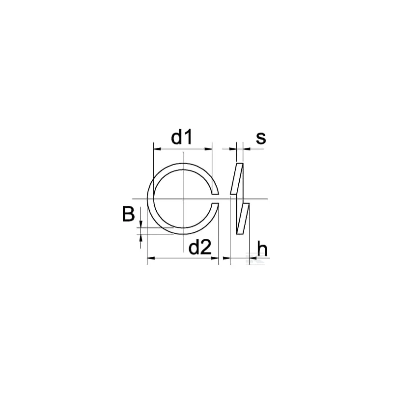 Rondelle élastique M5x9.2x1.2mm, Acier zingué DIN 127b Kramp