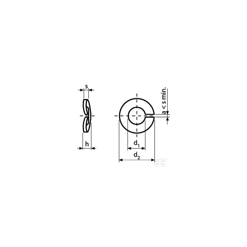 Rondelle élastique M4x7,6x0,8mm, Acier zingué DIN 128a Kramp