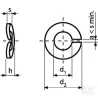 Rondelle élastique M4x7,6x0,8mm, Acier zingué DIN 128a Kramp