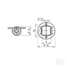 Roue fixe roulement en polyamide Ø14x14mm, Fixation de plaque: 26 Load: 15kg, Tente