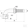 Racc. à sertir DN20-1"3/16 SAE 90°