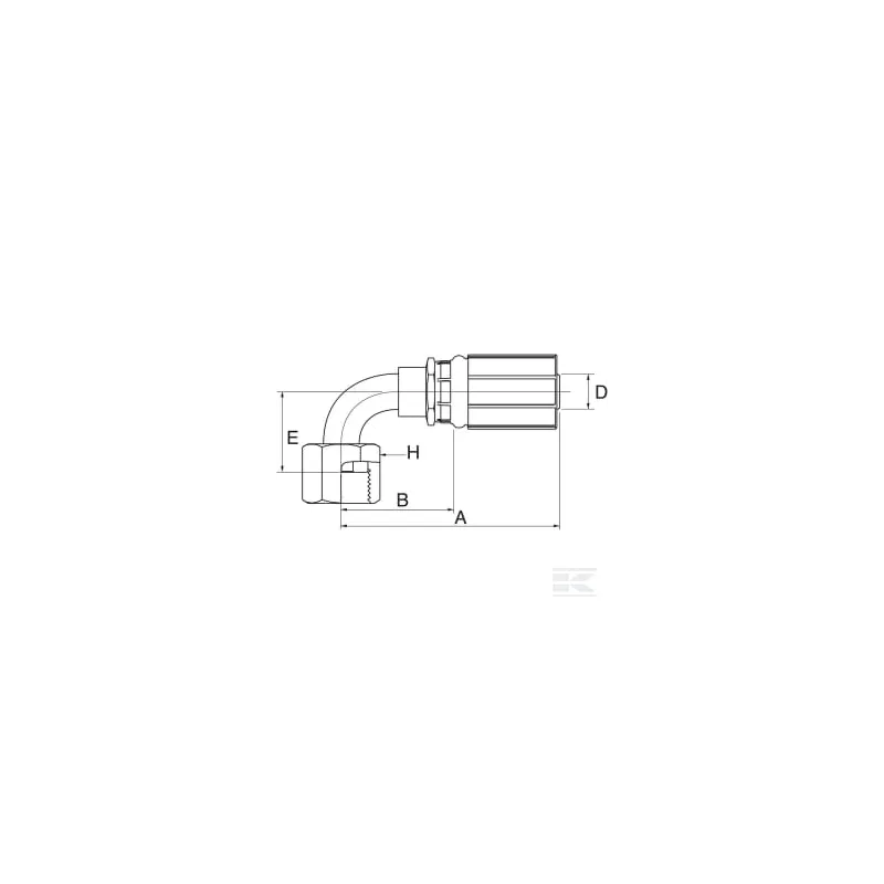 Racc. à sertir DN19-1"7/16ORFS 90°