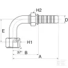 Racc. à sertir DN20-1"3/16 JIC 90°