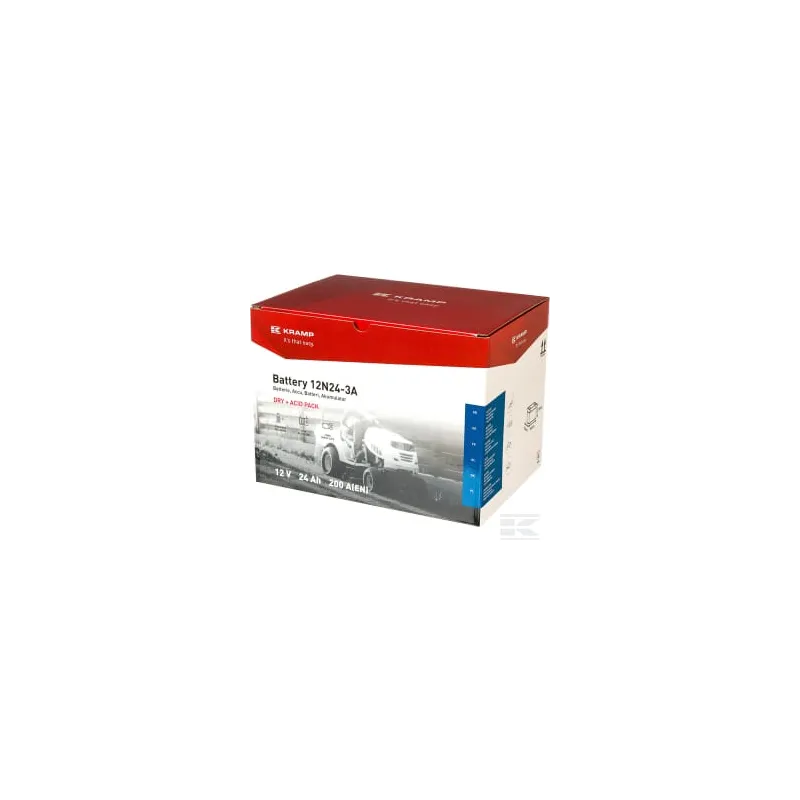 Batterie 12V 24Ah 200A avec pack d'acide Kramp