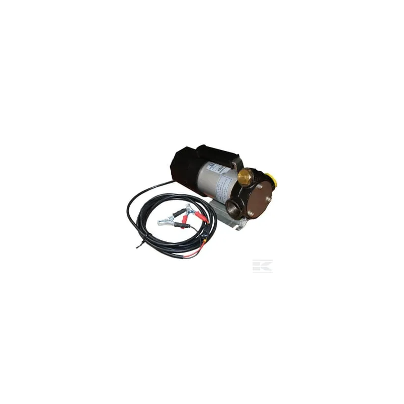 Pompe fuel 12V 34l/min avec pattes et câble 2m avec pinces batterie