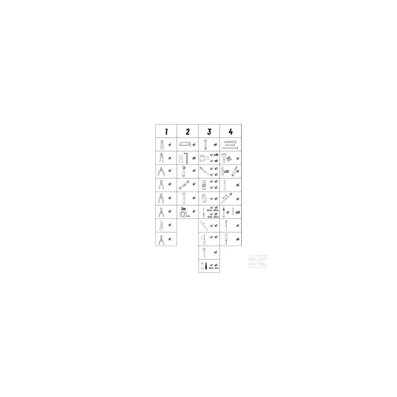 Coffret de service avec 133 outils 1/2" + 1/4"