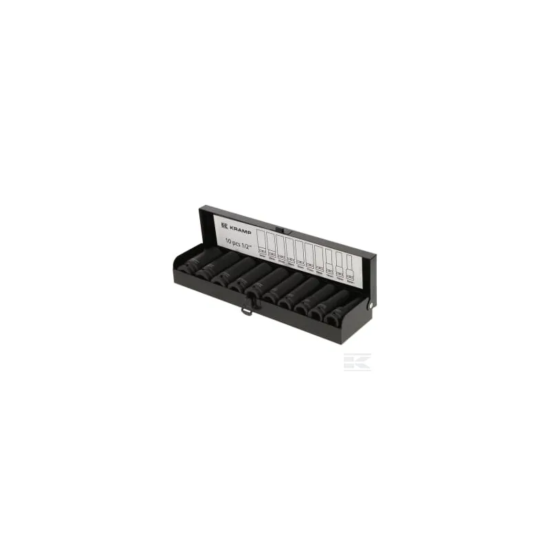 Jeu 10 douilles à choc longues 1/2"