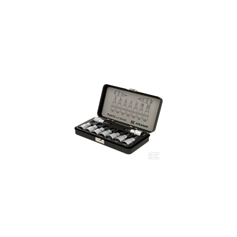 Jeu 9 douilles 1/2" Torx