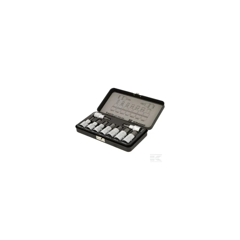 Jeu 9 douilles 1/2" 6 pans, pouce