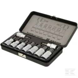 Jeu 9 douilles 1/2" 6 pans, pouce