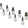 Jeu 9 douilles 1/2" 6 pans, pouce
