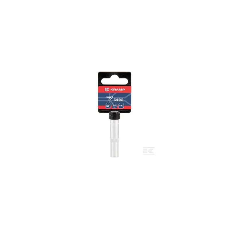 Douille longue 1/4" 6 pans 7 mm