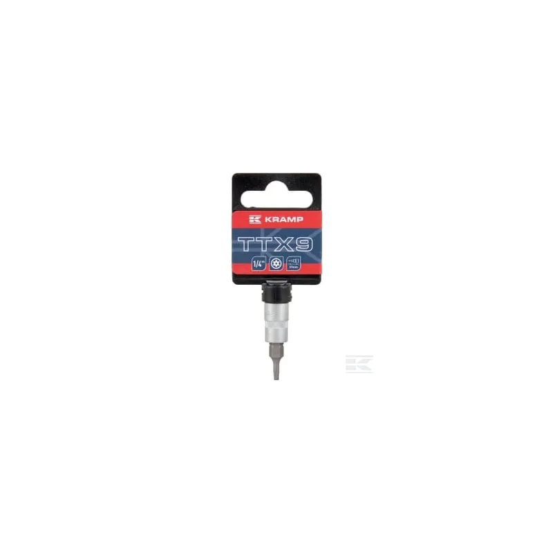 Douille de tournevis 1/4" Torx TX 9