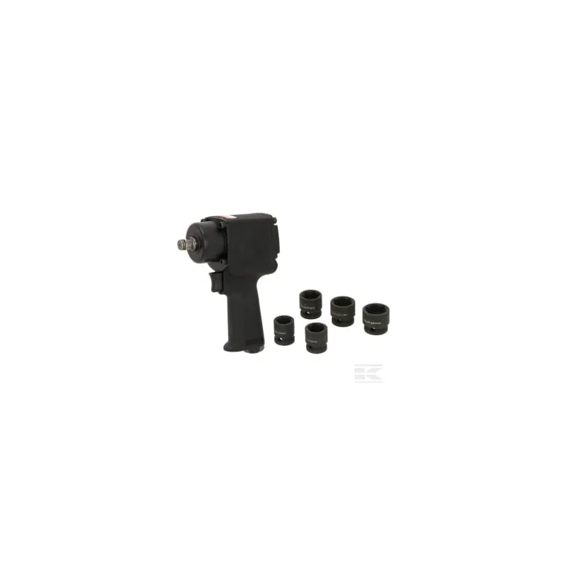 Clé à chocs pneumatique et jeu de 5 douilles , 1/2", 680 Nm, type Super Mini