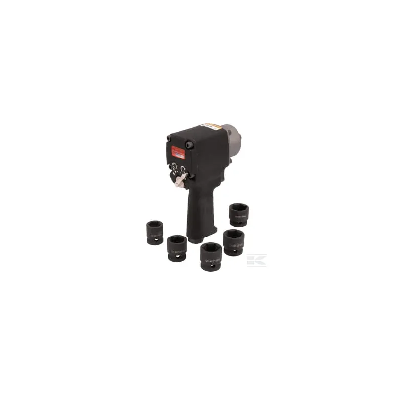 Clé à chocs pneumatique et jeu de 5 douilles , 1/2", 680 Nm, type Super Mini