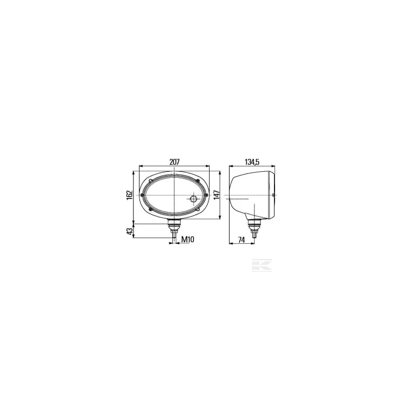 Phare avant oval