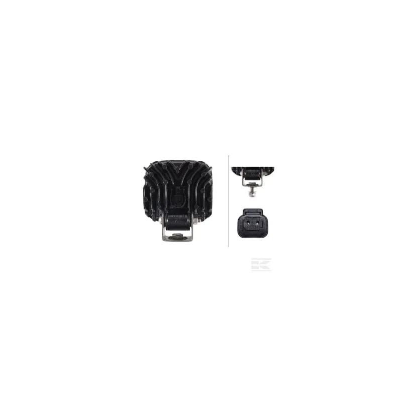 Phare de travail LED, 4000 lm, rectangulaire 12-24 V, blanc, 115 x 85,5 x 132,5 Deutsch plug, 8 LED, Hella
