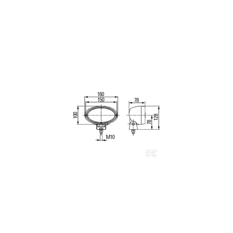 Phare de travail ovale 100 H3