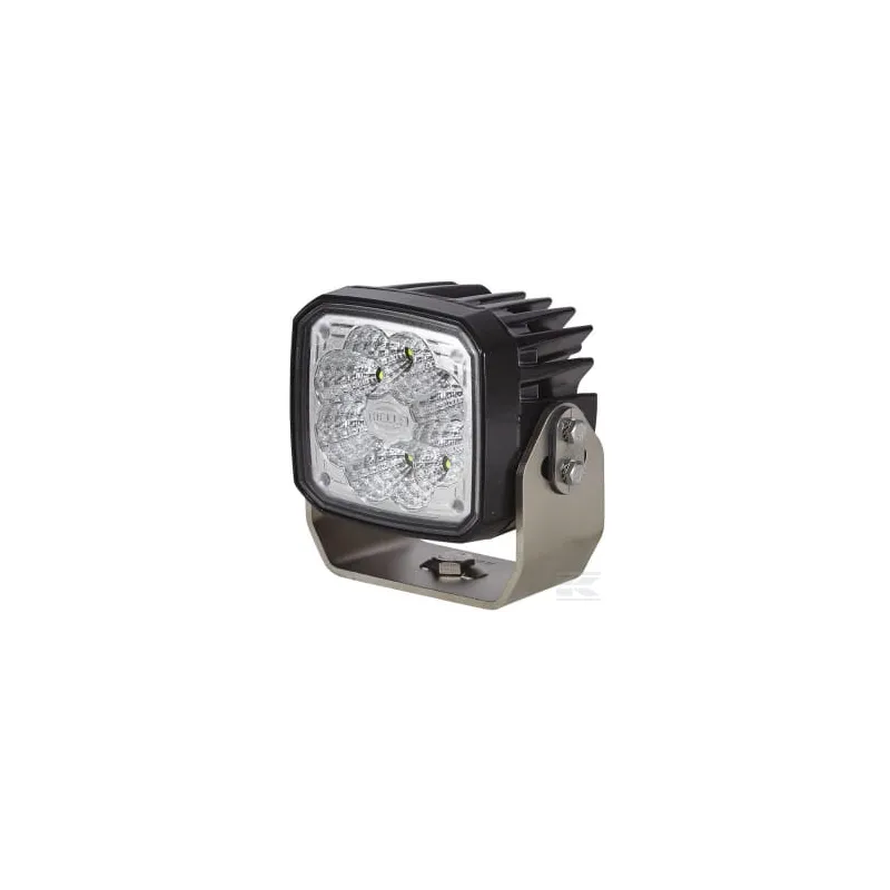 Phare de travail LED 4000lm, carré 12/24V, blanc, ultra longue portée prise Deutsch 8 LED Hella