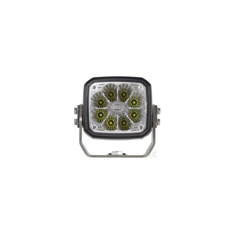 Phare de travail LED 4000lm, carré 12/24V, blanc, ultra longue portée prise Deutsch 8 LED Hella
