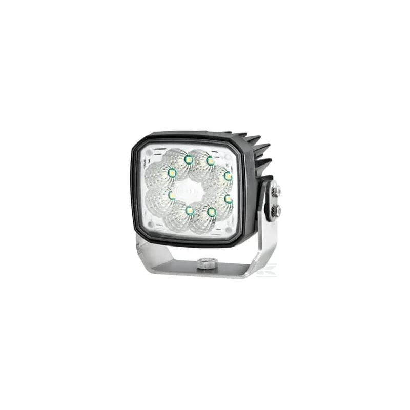 Phare de travail LED 4000lm, carré 12/24V, blanc, ultra longue portée prise Deutsch 8 LED Hella