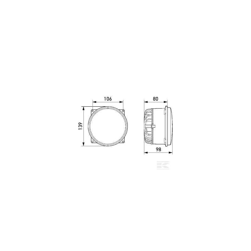 Projecteur avant M133 LED àintégrer