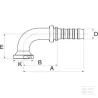 Racc. à sertir DN32+47,6 bride 90°