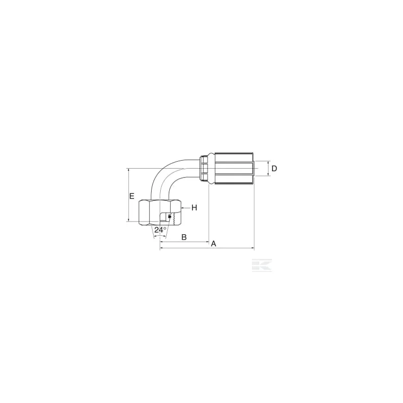Racc. à sertir 90° DN32-M52x2