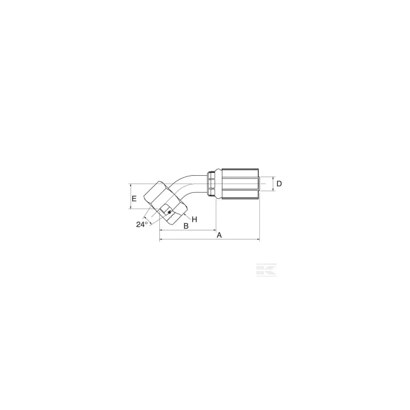Racc. à sertir 45° DN32-M52x2