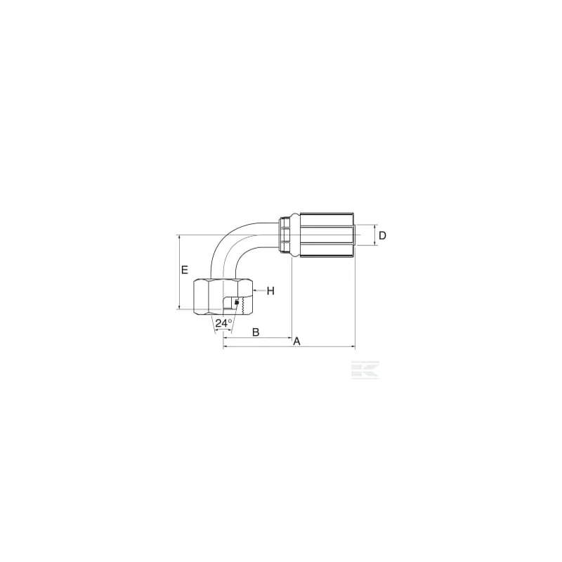 Racc. à sertir 90° DN32-M45x2