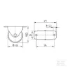 Roue fixe roulement en polyamide Ø45x18mm, Fixation de plaque: 67x24mm Load: 40kg, Tente