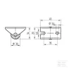 Roue fixe roulement en polyamide Ø30x15mm, Fixation de plaque: 45x20mm Load: 30kg Tente