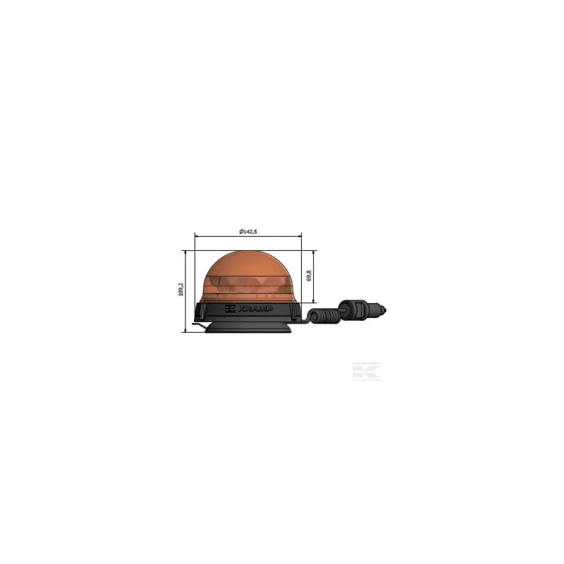 Gyrophare à LED, ronde, 12-24 V, ambre, magnétique, Ø 149 mm x 60 mm, K-LED Rebelution Hella