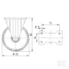 Roue fixe roulement en polyamide Ø65x30mm, Fixation de plaque: 95x54mm Load: 120kg Tente