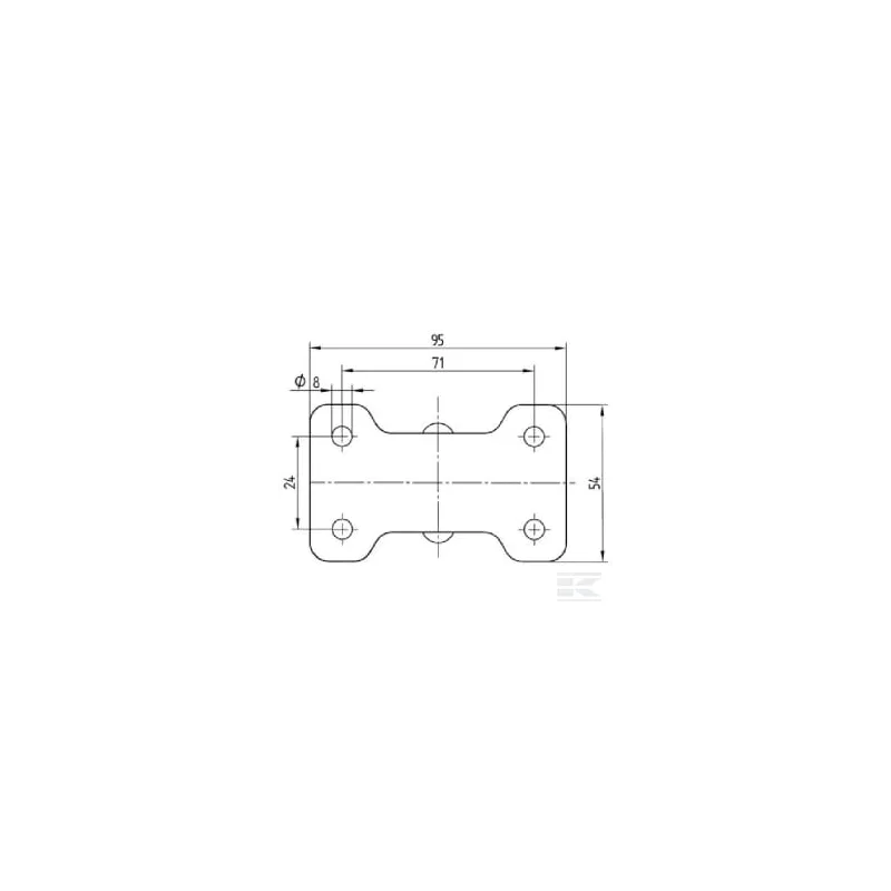 Roue fixe roulement en polyamide Ø65x30mm, Fixation de plaque: 95x54mm Load: 120kg Tente