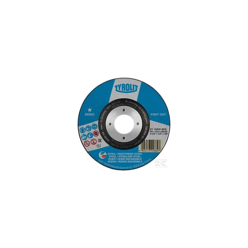 Disque de broyage de base en acier inoxydable 230x6 mm