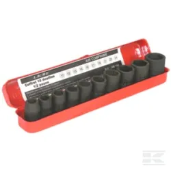 Coffret 10 douilles courtes 1/2" en chrome molybdène (11 à 24mm)