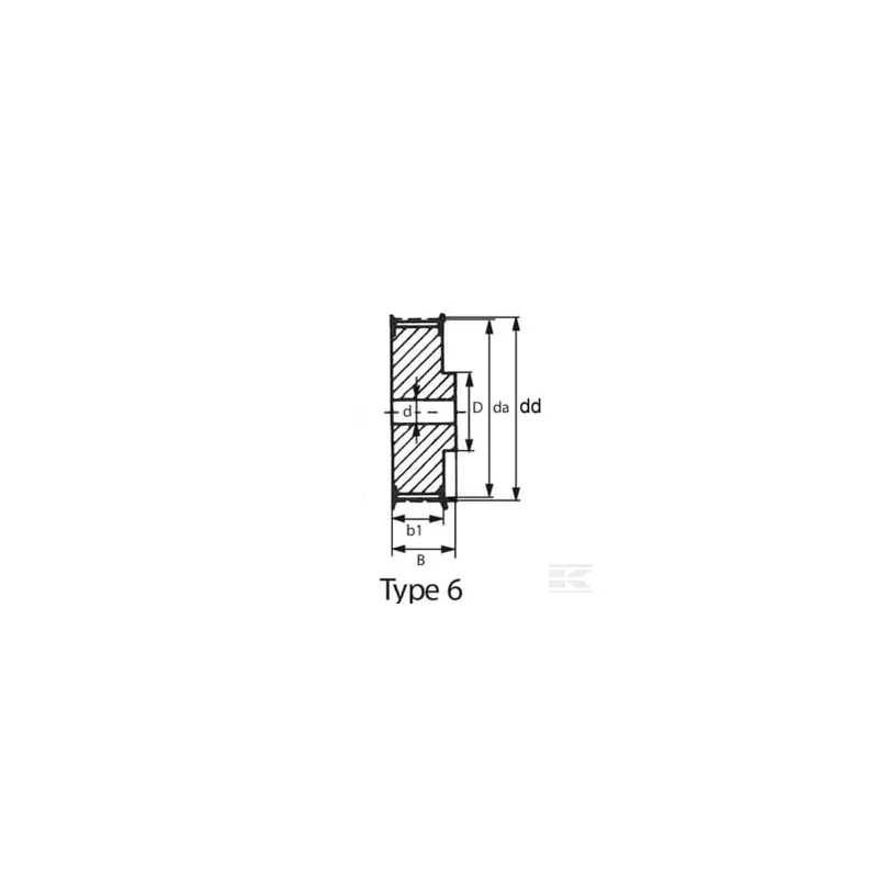 Poulie pour courroie dentée Type - 15 T