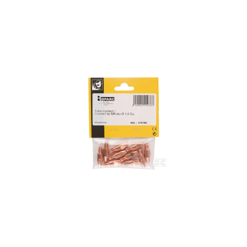 10 tubes contacts alu m8 - ø