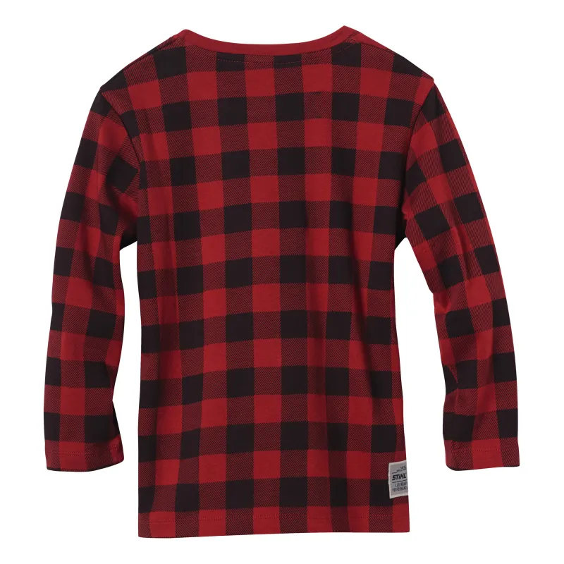 T-shirt à manches longues à carreaux Fille