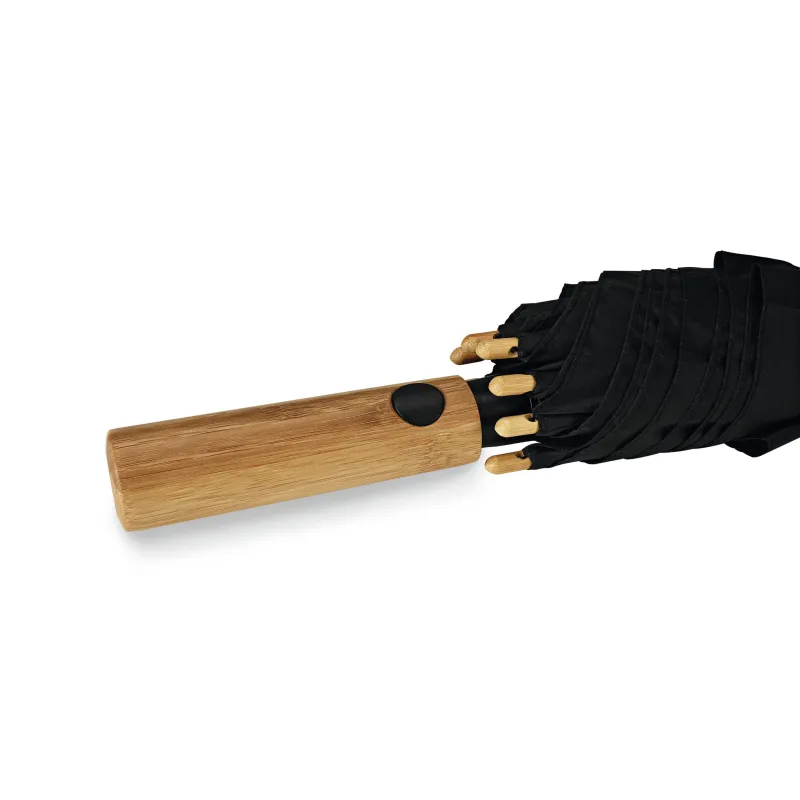 Parapluie automatique avec poignée en bambou