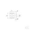 Rondelle conique carrée M8x22x4,6/1,5mm, Acier zingué DIN 435 Kramp